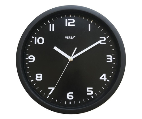 Стенен часовник (Ø 30 cm) Пластмаса - Черен
