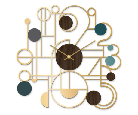 Стенен часовник DKD Home Decor Златен Желязо Дървен MDF (60 x 4.5 x 60 cm)