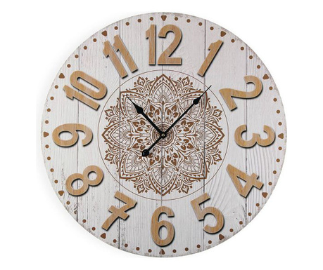 Стенен часовник Бял Дървен (3 x 58 x 58 cm)