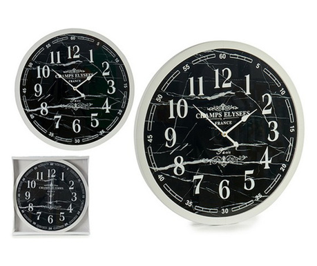 Стенен часовник Бял Черен (3,5 x 60 x 60 cm)