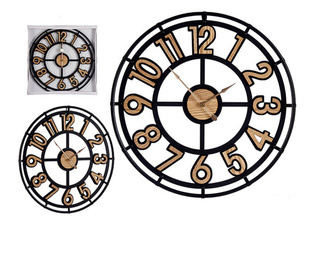 Стенен часовник Кафяв Черен Метал MDF (60 x 4 x 60 cm)
