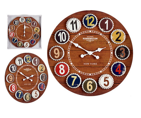 Стенен часовник Многоцветен Метал MDF (60 x 4 x 60 cm)
