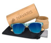 Navaris unisex napszemüveg, UV400, Bambusz, Kék, 40731.04.04, 40731.04.04