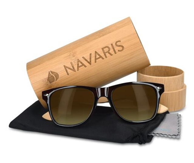 Navaris unisex napszemüveg, UV400, Bambusz, Barna, 40731.05.05.05