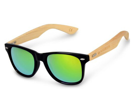 Слънчеви очила Navaris за мъже, UV400, бамбук, зелени, 40731.01.07
