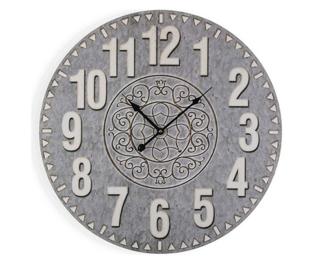 Стенен часовник Сив Дървен (3 x 58 x 58 cm)