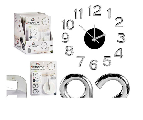 Стенен часовник Стикер Сребрист ABS EVA (Ø 45 cm)