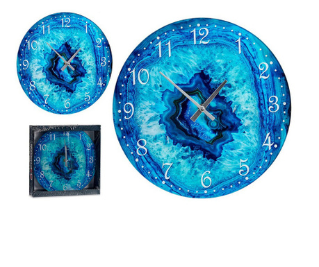 Стенен часовник цвят тюркоаз Кристал (30 x 4 x 30 cm)