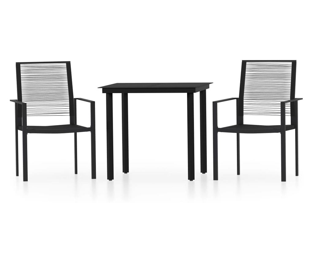 Set vrtnega pohištva, 3 kosi, črna - 2