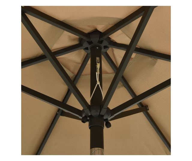 Suncobran s LED svjetlima smeđe-sivi 200 x 211 cm aluminijski