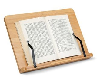 Бамбуков държач за книги Navaris, 2 регулируеми подлакътника, 33 х 24 см, Кафяв, 52801.2
