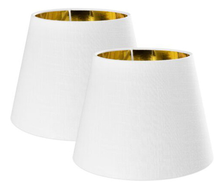 2 db Navaris modern vászon lámpaernyő, 22 cm, E27-es lámpatest, fehér, 53997.02.40