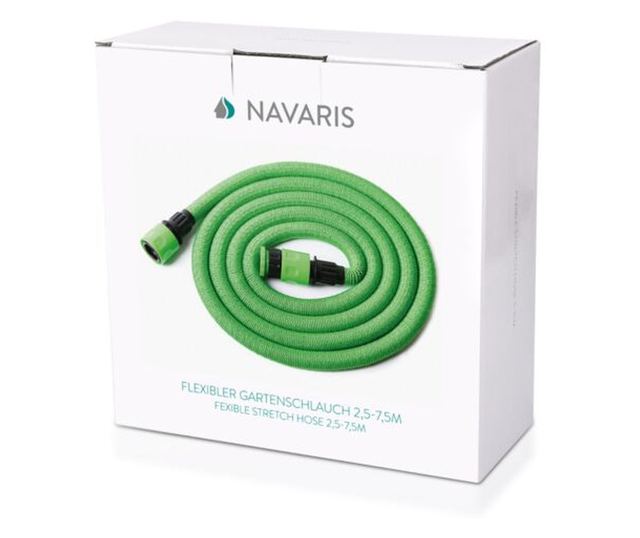 Navaris 30 m-es hosszabbítható kerti tömlő, dupla latex cső, szórópisztoly 7 mintával, 47275.1