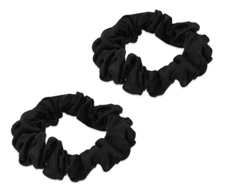 2 darabos készlet rugalmas haj rugalmas selyem 100% Navaris, fekete, 52602.01.01