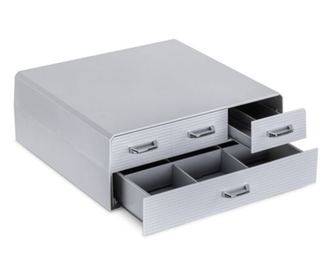 Suport pentru capsule de cafea Navaris cu 4 sertare, Universal, 2 Nivele, Gri, 54092.02