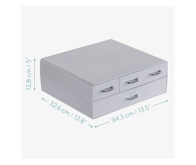 Suport pentru capsule de cafea Navaris cu 4 sertare, Universal, 2 Nivele, Gri, 54092.02