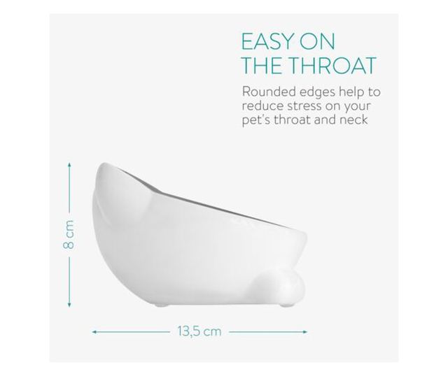 Set 2 Boluri din ceramica pentru pisici Navaris, Anti-alunecare, 50736.11