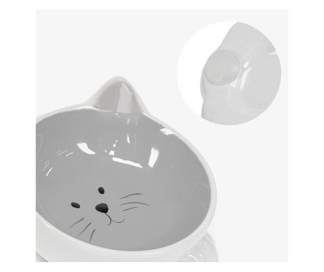 Set 2 Boluri din ceramica pentru pisici Navaris, Anti-alunecare, 50736.11