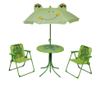 Детски комплект за градинско бистро с чадър, 3 части, зелен
