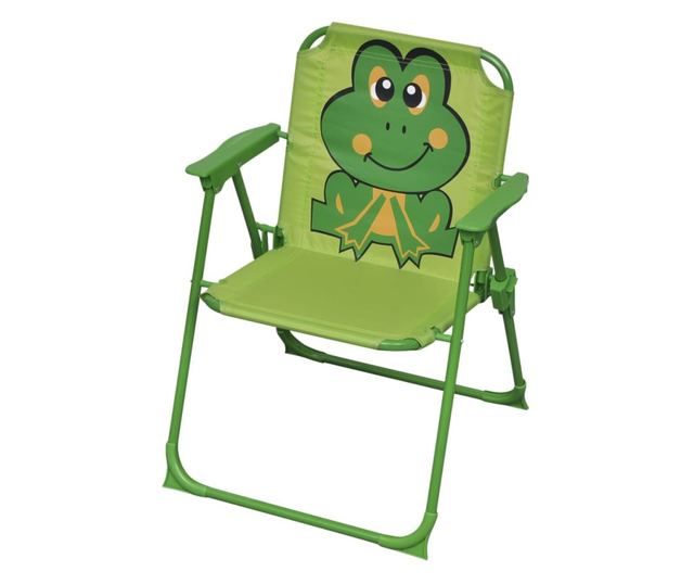 Детски комплект за градинско бистро с чадър, 3 части, зелен