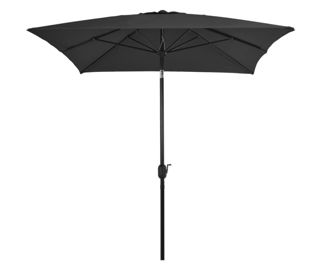 Външен чадър за слънце, метална основа, антрацит, 300 x 200 см - 2