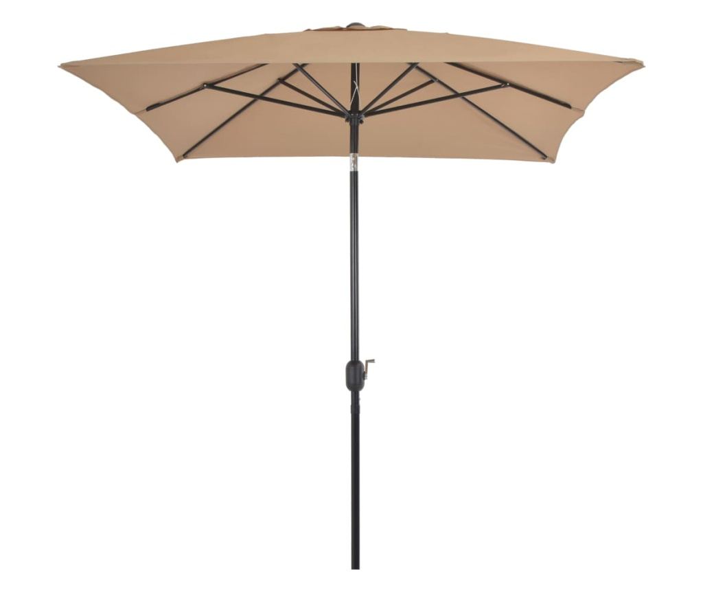 Umbrelă de soare exterior, stâlp metalic, gri taupe, 300x200 cm - 2