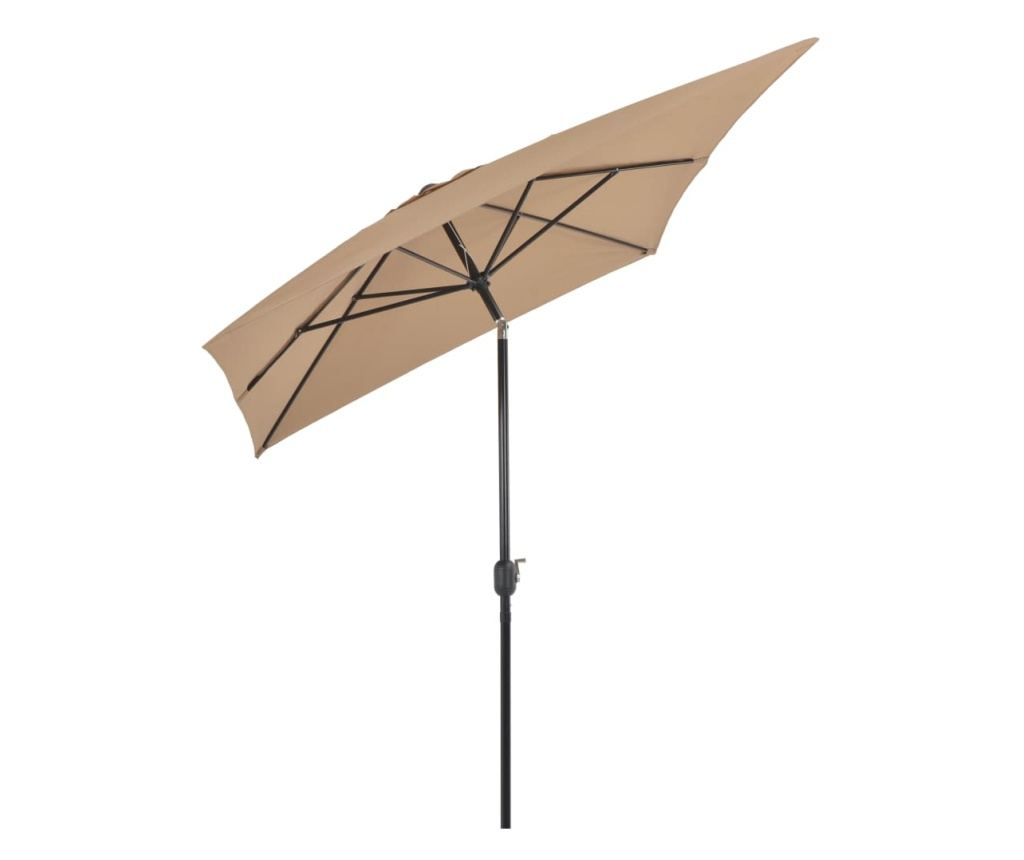 Umbrelă de soare exterior, stâlp metalic, gri taupe, 300x200 cm - 3