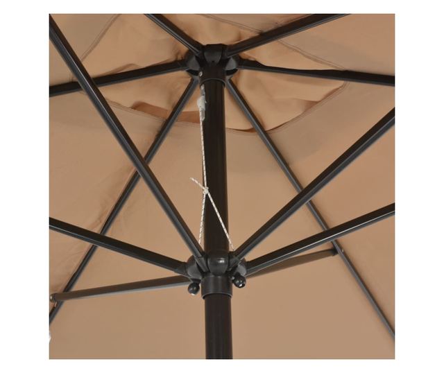 Външен чадър за слънце, метален стълб, тъмносиво, 300x200 см