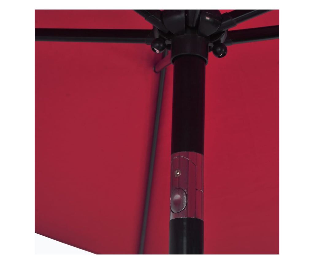 Външен чадър за слънце с метална основа, бордо, 300x200 см - 6