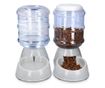 Set 1x Dispenser automat mancare si 1x Dispenser automat apa pentru Caini/ Pisici, Alb, 3,8l, 48332.22
