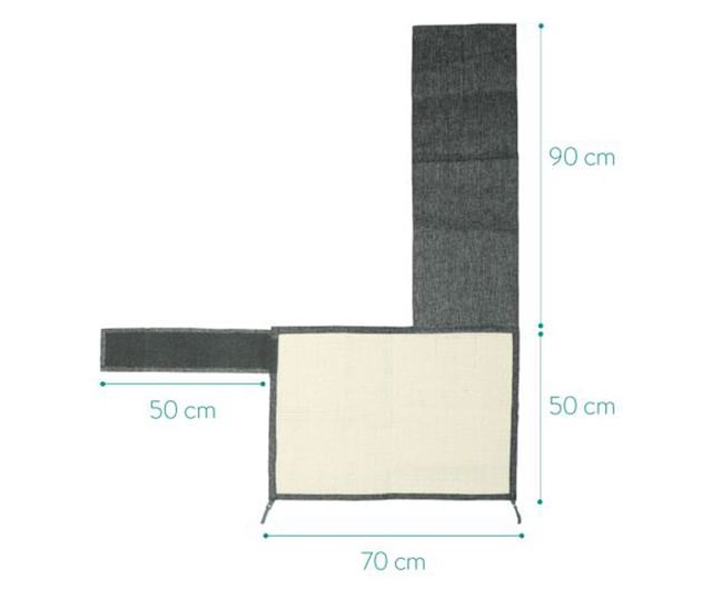 Защита от надраскване за котки, 60x70 см, сизал, сива, 47363.02