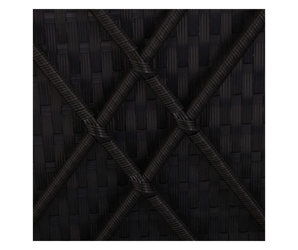 Spremenljiv ležalnik z blazinami poli ratan črn - 9