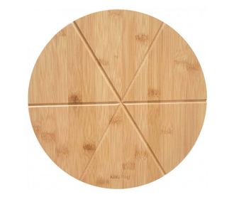 Platou planseta pizza Kinghoff KH 1565, 35 cm, 6 bucati, Bambus