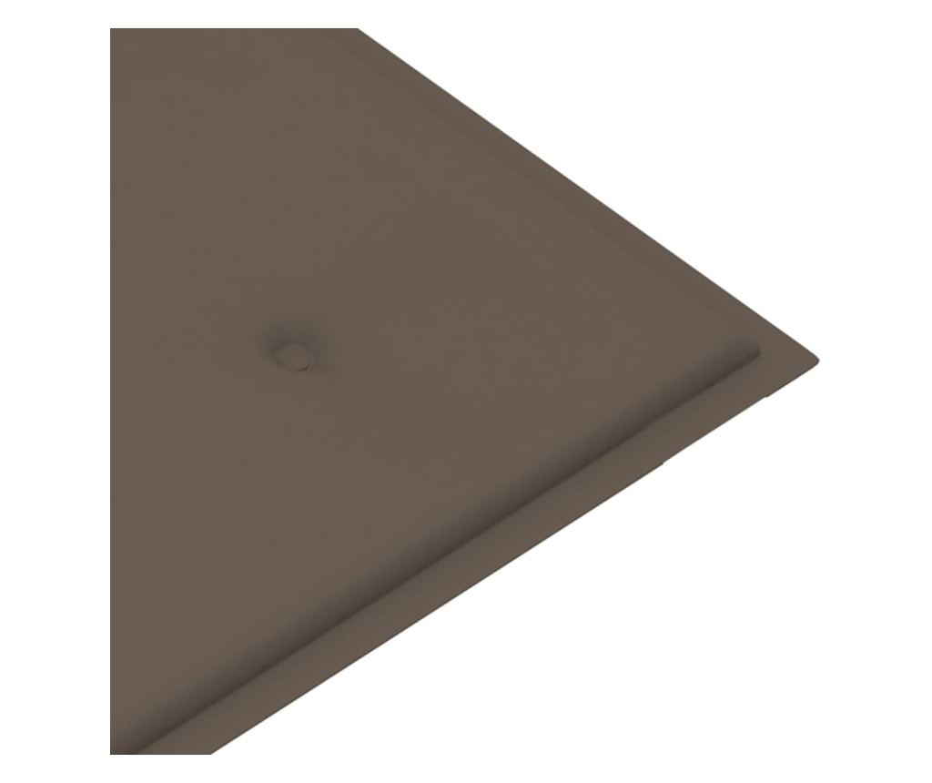 Градинска възглавница за пейка, тъмносиво, 200x50x3 см - 4