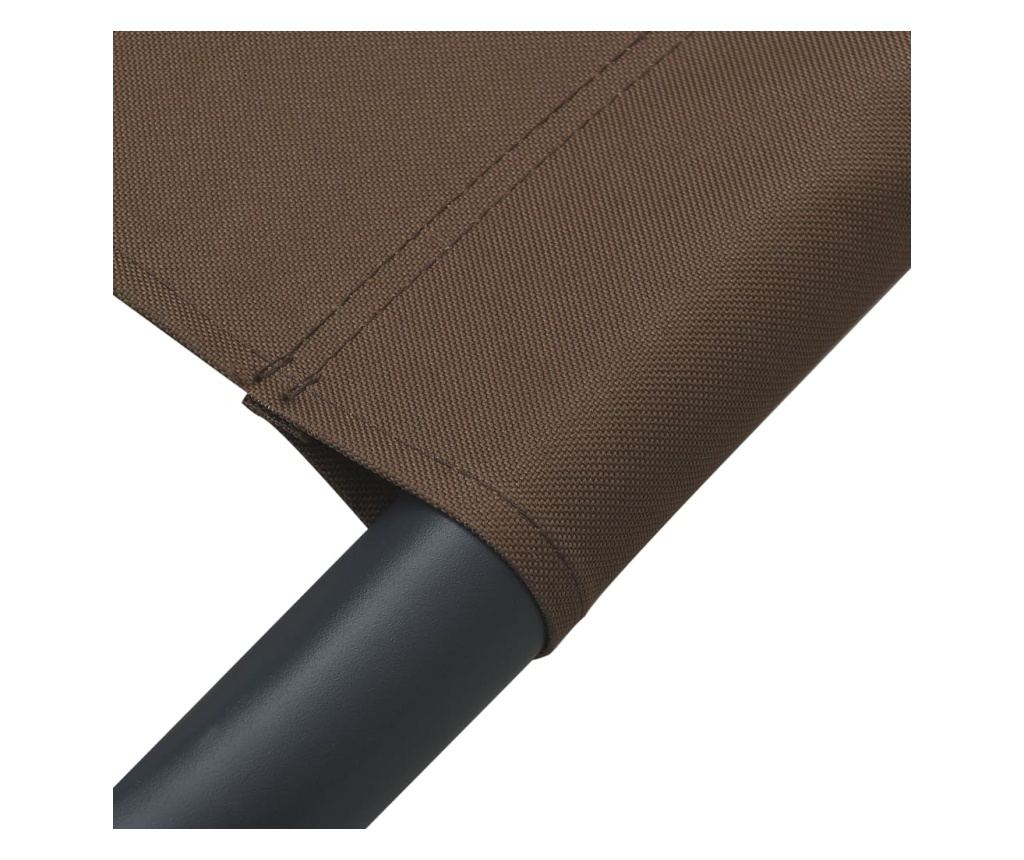 Zunanja ležalnika, rjava, tekstilni material - 6