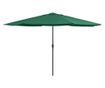 Външен чадър за сянка, метална основа, зелен, 400 см