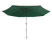 Външен чадър за сянка, метална основа, зелен, 400 см