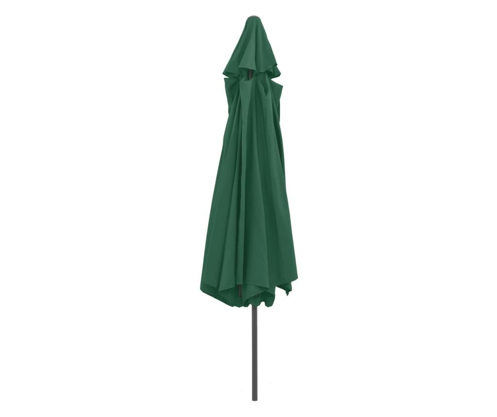 Zunanji senčnik, kovinska palica, zelena, 400 cm - 4