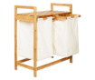 Кош за пране Quasar & Co., с 2 отделения, бамбук рамка, 64 x 33 x 73 cm, естествен