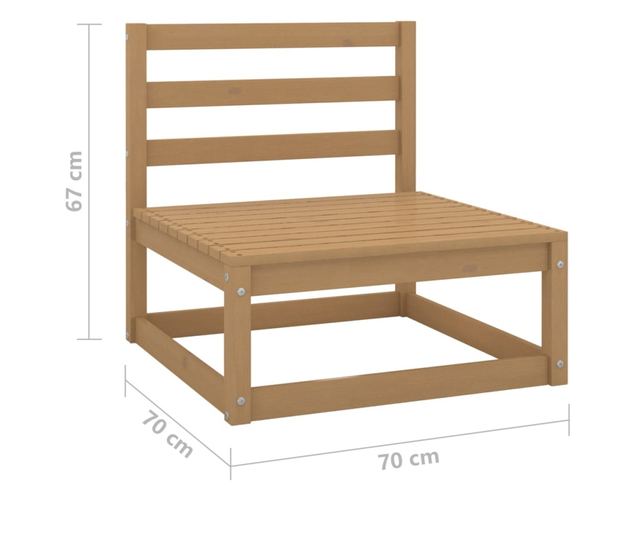 Canapele de mijloc de grădină 2 buc. maro miere lemn masiv pin
