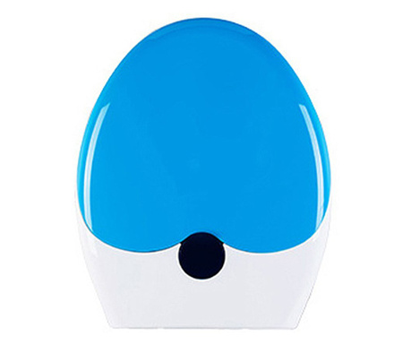Reductor WC copii portabil, suprafata de siguranta antialunecare, antiderapant, albastru, forma lacrima, buz
