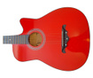 IdeallStore® klasszikus gitár, 95 cm, fa, Cutaway, piros, állvánnyal