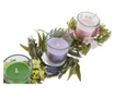 Комплект Свещи DKD Home Decor Божур Розов Люляк Зелен Нарцис Восък (19 x 9 x 7 cm) (2 броя) (3 броя)