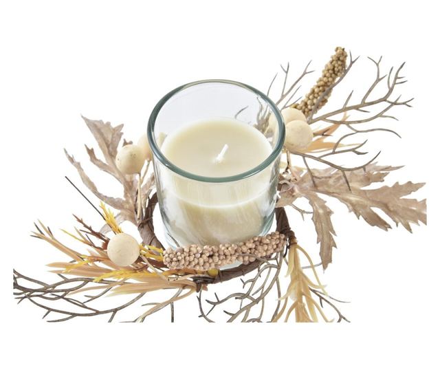 Комплект Свещи DKD Home Decor Кристал Оранжев Кехлибар (19 x 9,5 x 7 cm) (2 броя)