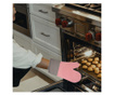 Manusa de bucatarie Pufo Cuisine din silicon pentru gratar sau cuptor, captusita, 30 cm, roz
