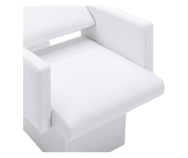 Stolica s umivaonikom bijela 129 x 59 x 82 cm od umjetne kože