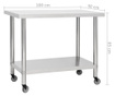 Kuhinjski radni stol s kotačima 100x30x85 cm nehrđajući čelik