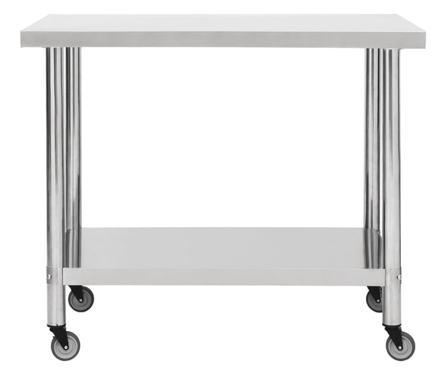Kuhinjski radni stol s kotačima 100x45x85 cm nehrđajući čelik