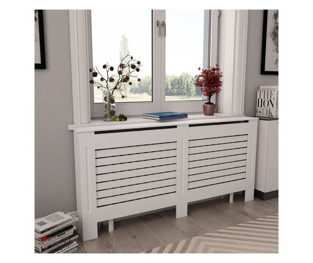 Pokrovi za radijator 2 kom bijeli 172 x 19 x 81,5 cm MDF