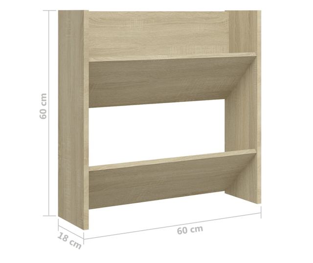 Pantofare de perete, 2 buc., stejar sonoma, 60x18x60 cm PAL